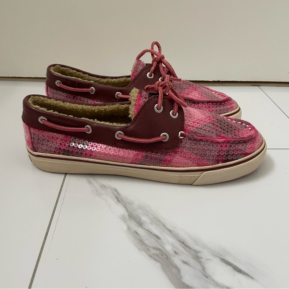 Sperry Fur Lined Sequin Loafers Shoes